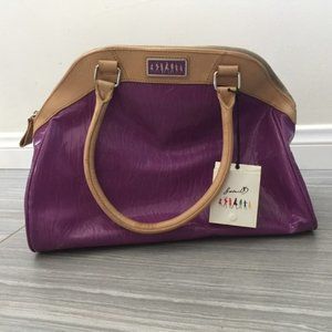 NWT Love JD Purple and Beige Tote Handbag